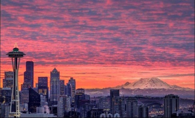 Seattle Purple Sky Paint By Numbers