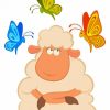 Sheep and Butterfly Art Paint By Numbers