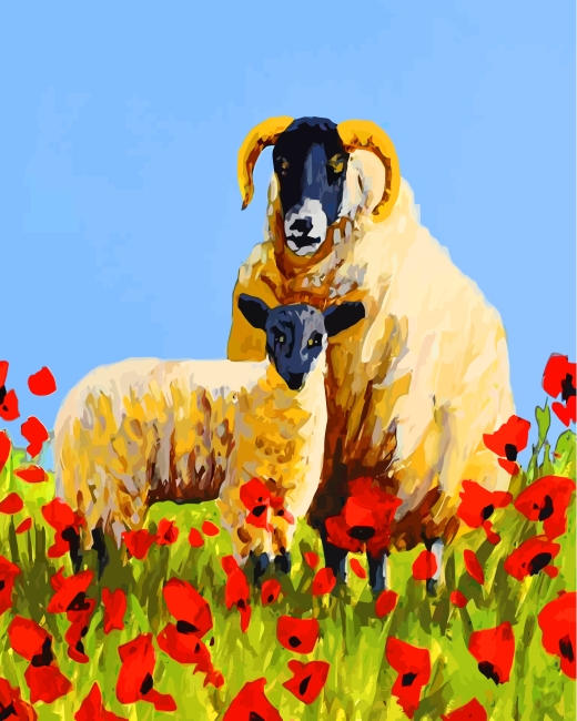 Finalizing the Sheep and Red Poppies artwork