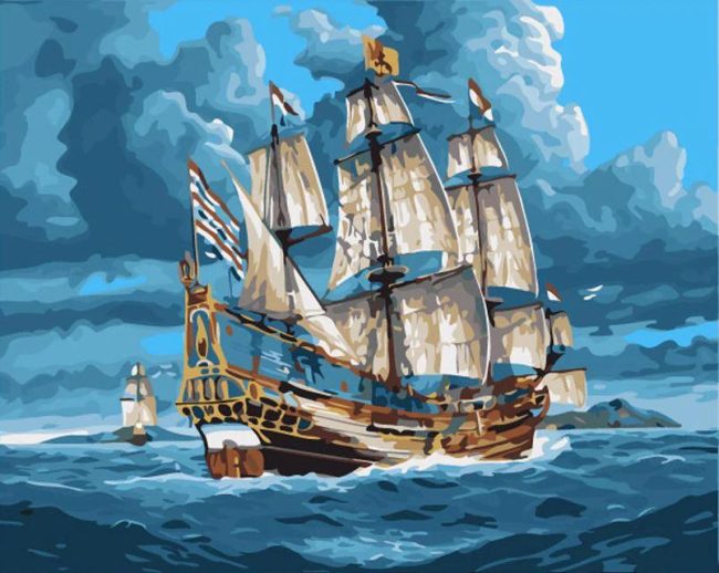 Seascape Sail Ship Paint By Numbers