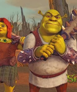 Shrek and Fiona Cartoon Paint By Numbers