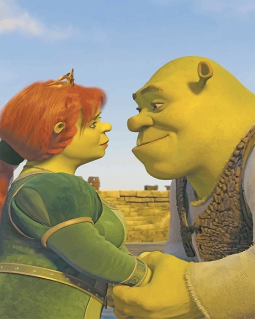 Finalizing Shrek and Fiona couple artwork