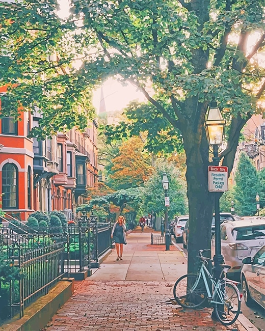 completed Boston sidewalk painting by numbers