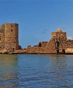 Sidon Sea Castle Landmark Paint By Numbers