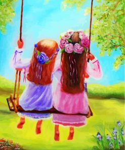 Sisters Swinging Paint By Numbers