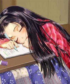 Sleepy Anime Girl Paint By Numbers
