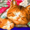 Sleepy Cats With Kittens Paint By Numbers