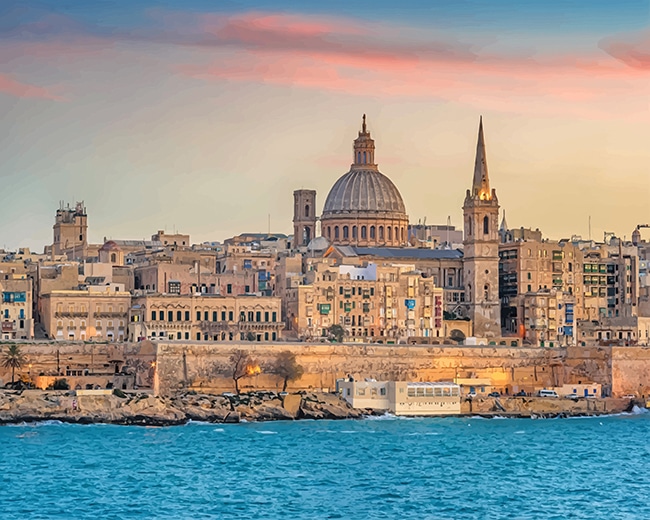 finalizing Explore Sliema Malta Seascape Artwork