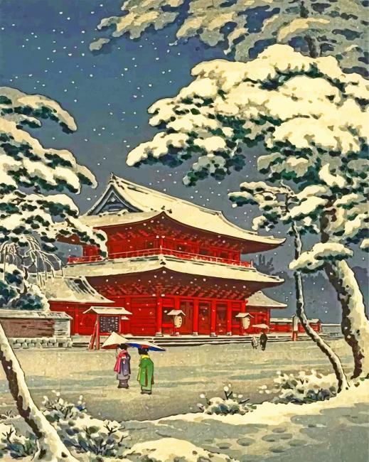 image step3 of final Winter Snow in Japan artwork