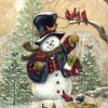 Winter Snowman Landscape Paint By Numbers