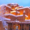 Snowy Santa Fe Cityscape Paint By Numbers