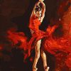 Ballerina Red Dress Paint By Numbers