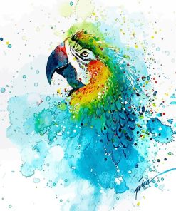 Colorful Parrot Splatter Paint By Numbers