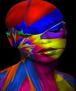 Colorful Splatter Woman Paint By Numbers