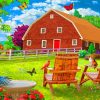 Spring Barnyard Scenes Paint By Numbers