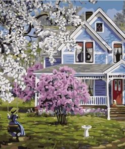 Spring Landscape with Villas Paint By Numbers
