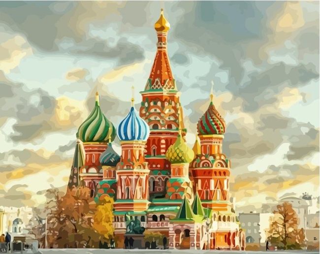 Saint Basils Cathedral Moscow Paint By Numbers