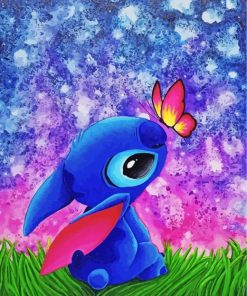 Stitch and Butterfly Cartoon Paint By Numbers
