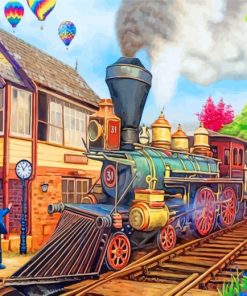 Steam Train Station Paint By Numbers