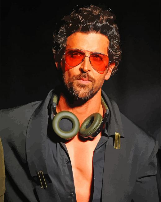 Finalizing the artwork with Hrithik Roshan Indian Icon Paint By Numbers