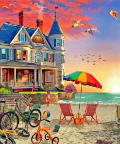 Beachfront Vacation House Paint By Numbers
