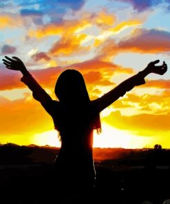 Girl Silhouette Sunlight Paint By Numbers