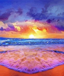 Ocean Sunset Waves Paint By Numbers