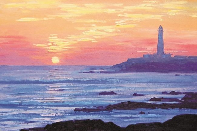 Seaside Lighthouse Sunset Paint By Numbers