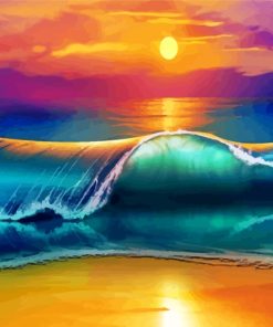 Sunset Waves Ocean Paint By Numbers