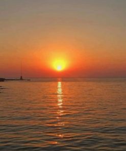 Lebanese Sunset Seascape Paint By Numbers
