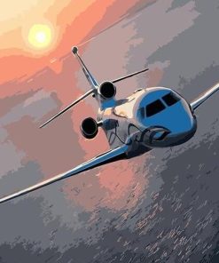 Golden Sky Plane Paint By Numbers