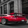 Super Red Sports Car Paint By Numbers