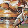 Egrets Abstract Birds Paint By Numbers