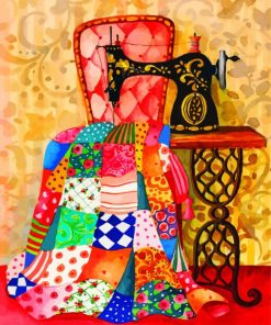 Sewing Machine Vintage Paint By Numbers