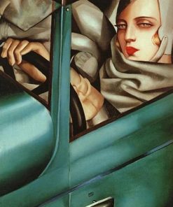 Tamara in a Green Sports Car Paint By Numbers