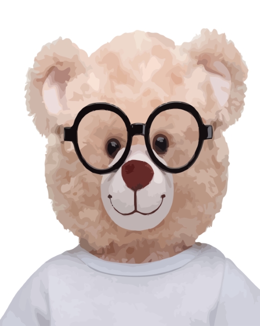 Finalizing Teddy Bear Glasses Design Paint By Numbers