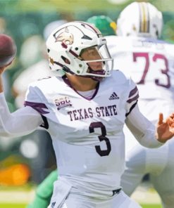 Texas State Bobcats Football Player Paint By Numbers