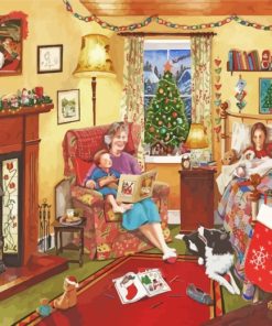 Christmas Night with Dogs Paint By Numbers