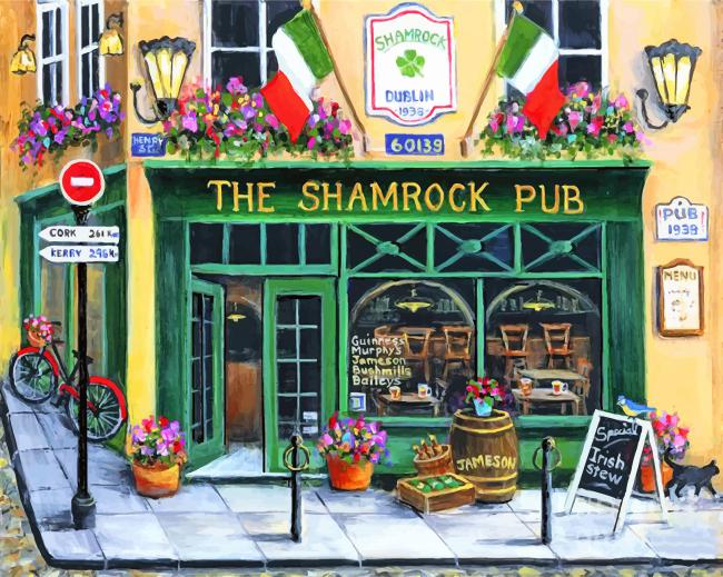 Finalizing Shamrock Pub Building Artwork