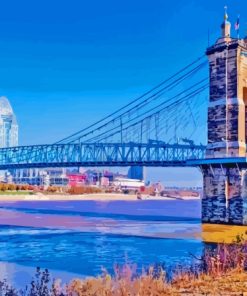 Roebling Bridge Landscape Paint By Numbers