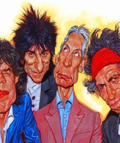 The Rolling Stones Caricature Paint By Numbers