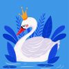 Elegant Crowned Swan Paint By Numbers