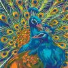 Blue Peacock Couple Art Paint By Numbers