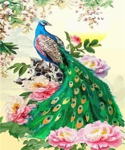 Green Peacock Birds Paint By Numbers