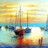 Blue Sailboats Seascape Paint By Numbers