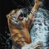 Bengal Tiger Splashing Paint By Numbers