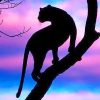 Tiger Silhouette Skyline View Paint By Numbers