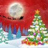 Moonlit Christmas Trees Paint By Numbers
