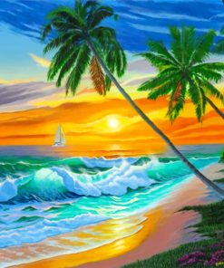 Tropical Seascape Waves Paint By Numbers