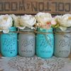 White Floral Turquoise Jar Paint By Numbers